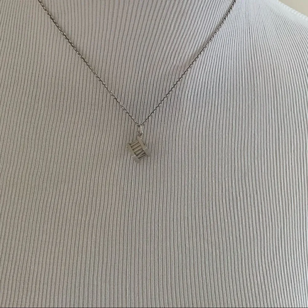 TIffany & Co. Atlas Cube Necklace - Silver